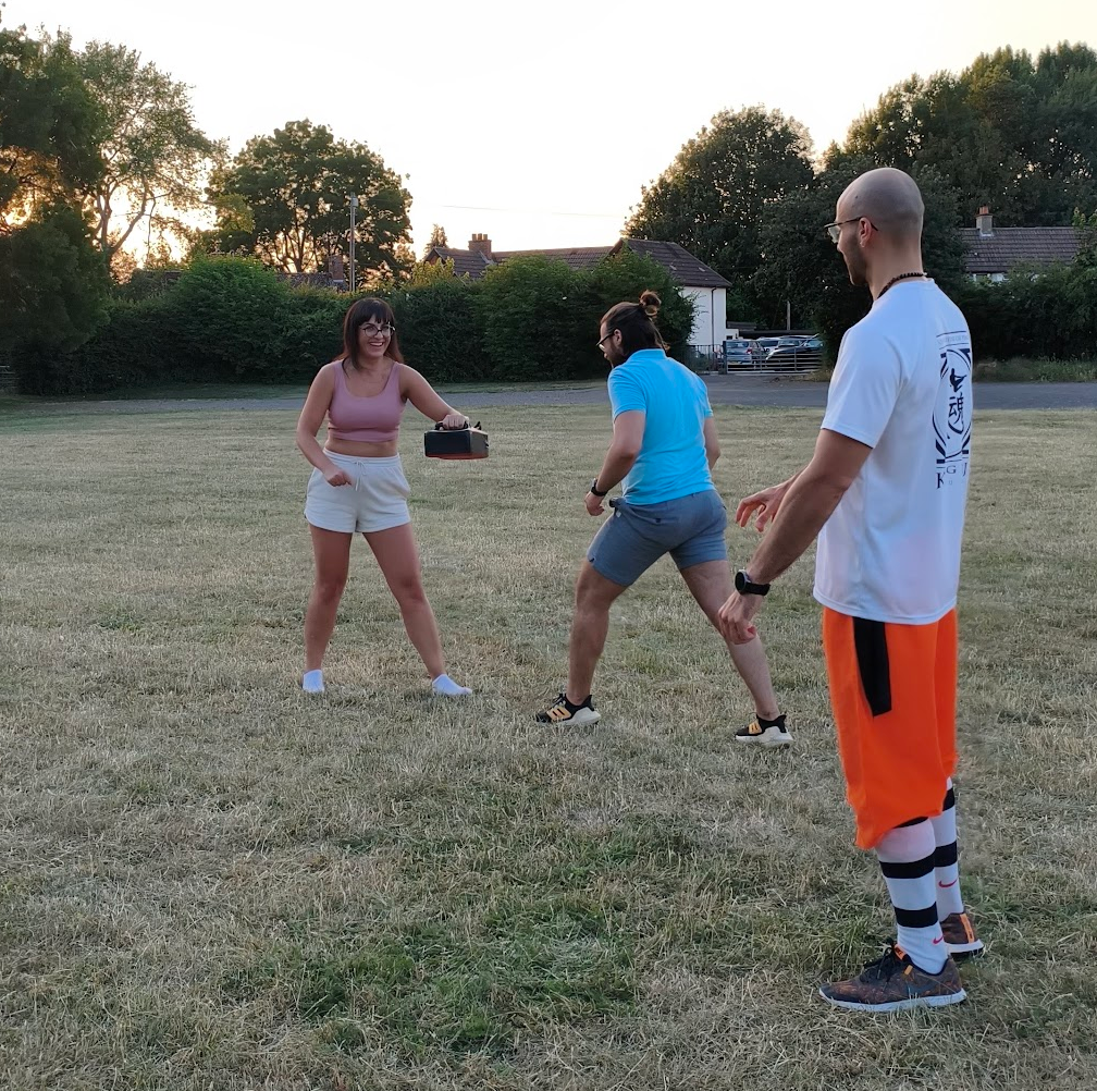 Yacopo Damizia practising with a staff